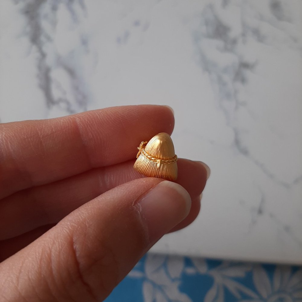 SOLD!! 24k Pure Gold Rice Dumpling Charm - Picture 2 of 4